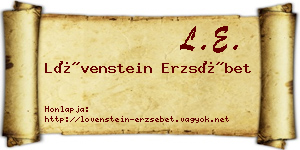 Lövenstein Erzsébet névjegykártya